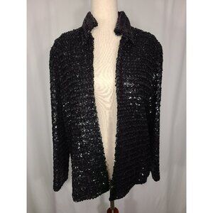 Beverly Paige WOmens Long Sleeves Jacket Sequins Black Size XL A135A